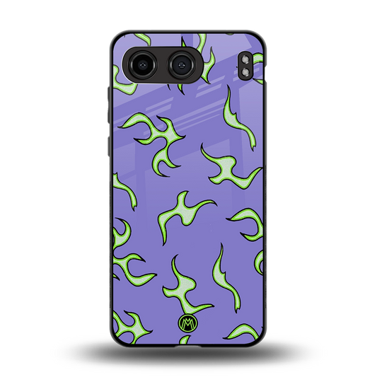 lil flames on purple back phone cover | glass case for oneplus nord 4