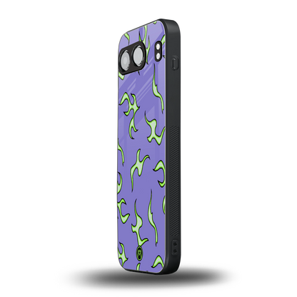 lil flames on purple back phone cover | glass case for oneplus nord 4