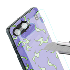 lil flames on purple back phone cover | glass case for oneplus nord 4