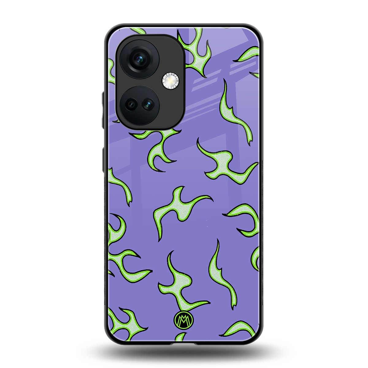 lil flames on purple back phone cover | glass case for oneplus nord ce 3