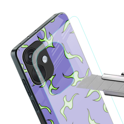 lil flames on purple back phone cover | glass case for oneplus nord ce 3