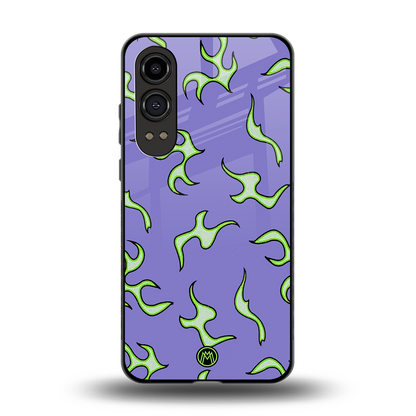lil flames on purple back phone cover | glass case for oneplus nord ce 4 lite