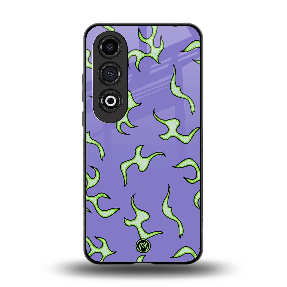 lil flames on purple back phone cover | glass case for oneplus nord ce 4