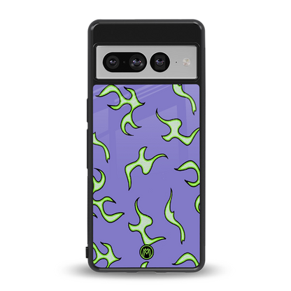 lil flames on purple back phone cover | glass case for google pixel 7 pro