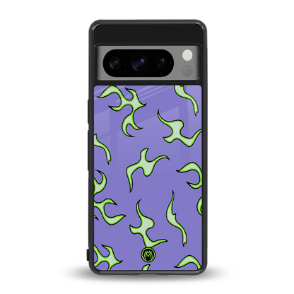 lil flames on purple back phone cover | glass case for google pixel 8 pro