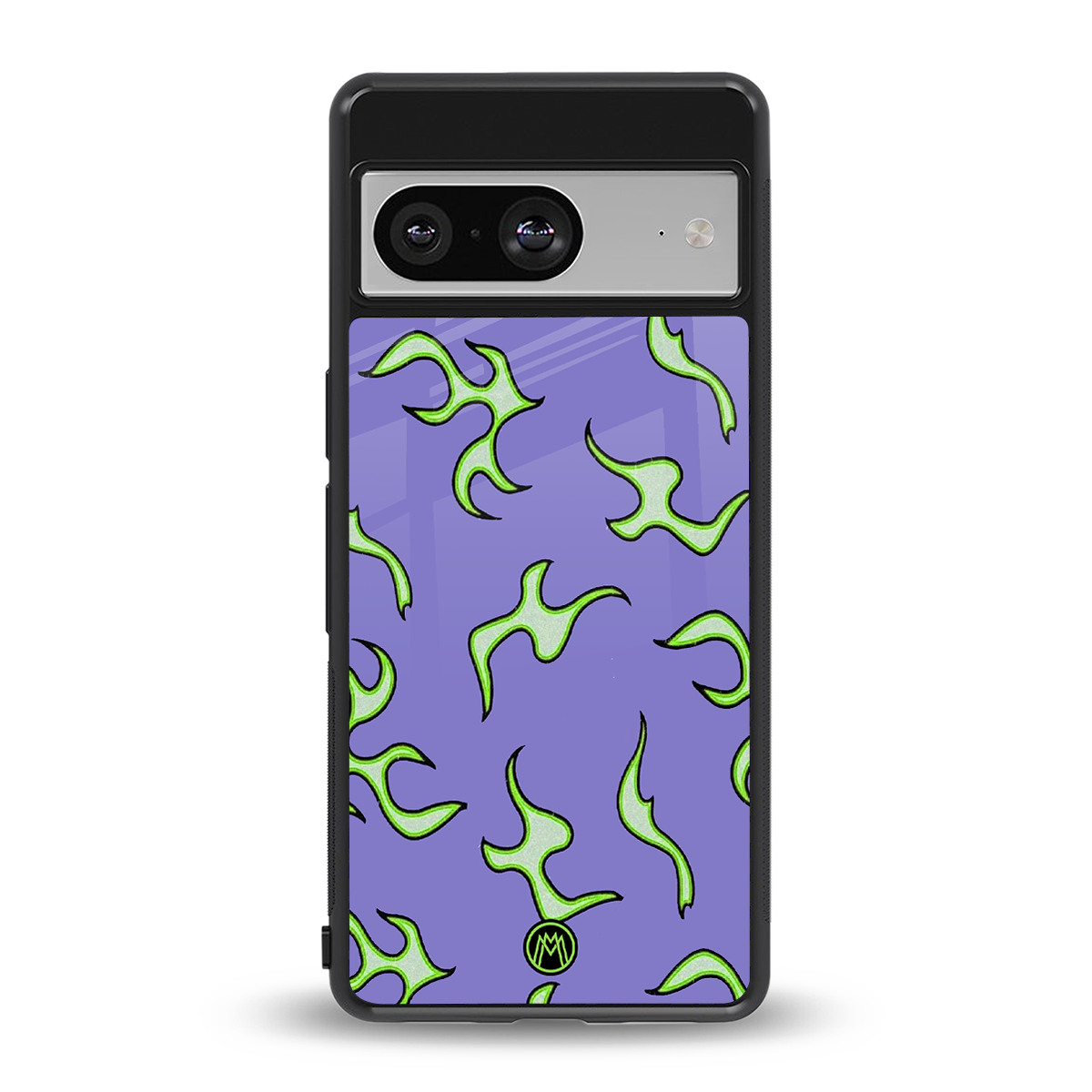 lil flames on purple back phone cover | glass case for Google Pixel 8