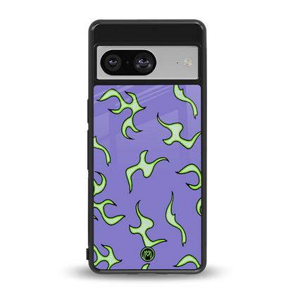 lil flames on purple back phone cover | glass case for Google Pixel 8