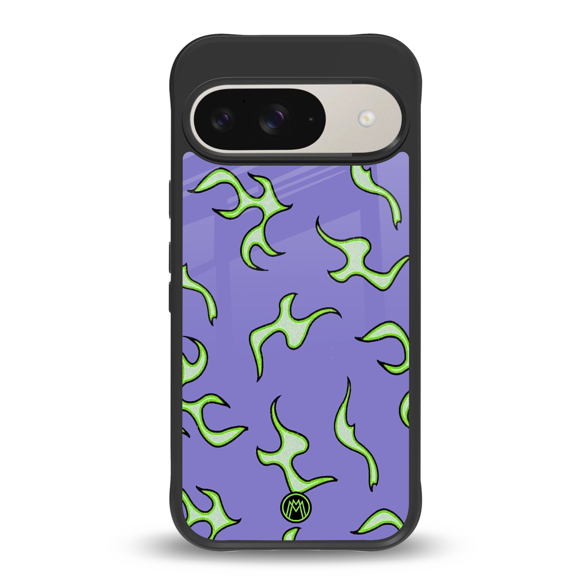 lil flames on purple back phone cover | glass case for google pixel 9