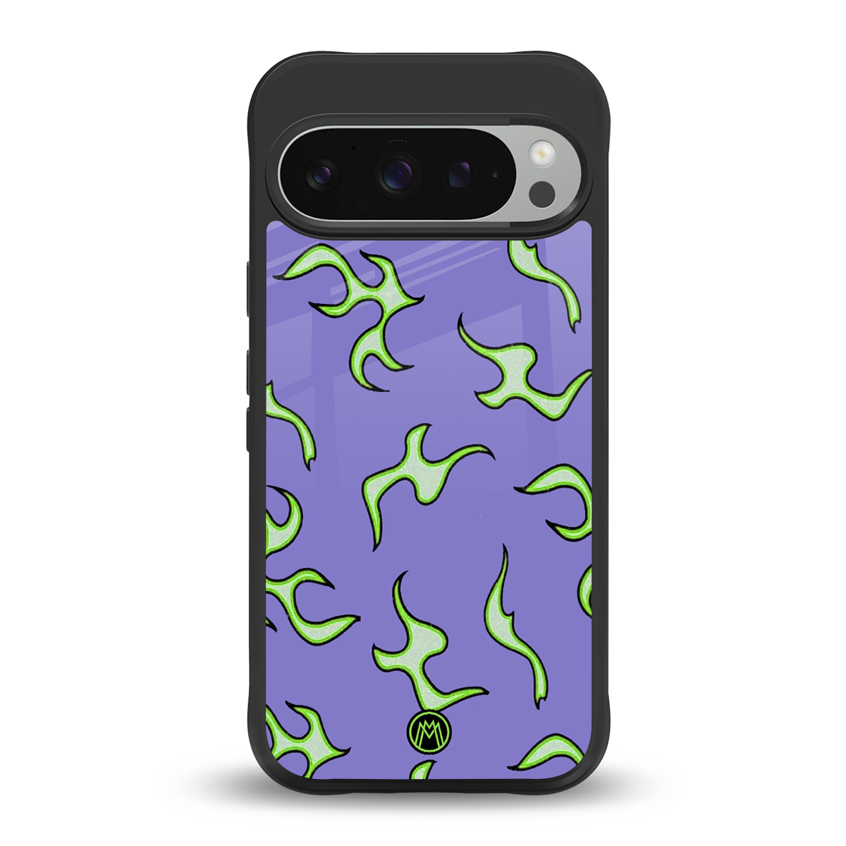 lil flames on purple back phone cover | glass case for google pixel 9 pro
