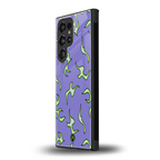 lil flames on purple back phone cover | glass case for samsung galaxy s23 ultra