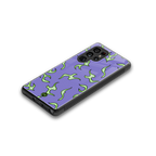 lil flames on purple back phone cover | glass case for samsung galaxy s25 ultra