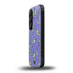 lil flames on purple back phone cover | glass case for samsung galaxy s24