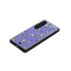lil flames on purple back phone cover | glass case for samsung galaxy s25 plus