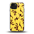 lil flames on yellow back phone cover | glass case for iphone 13 mini