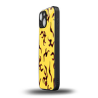 lil flames on yellow back phone cover | glass case for iphone 13 mini