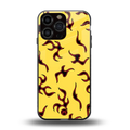 lil flames on yellow back phone cover | glass case for iphone 13 pro max