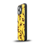 lil flames on yellow back phone cover | glass case for iphone 13 pro