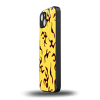 lil flames on yellow back phone cover | glass case for iphone 14 plus