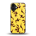 lil flames on yellow back phone cover | glass case for iphone 16 plus
