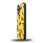 lil flames on yellow back phone cover | glass case for iphone 16