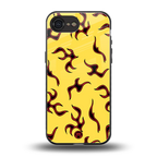 lil flames on yellow back phone cover | glass case for iphone 16e