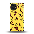lil flames on yellow back phone cover | glass case for nothing phone 1