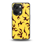 lil flames on yellow back phone cover | glass case for oneplus nord 3