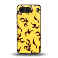 lil flames on yellow back phone cover | glass case for oneplus nord 4