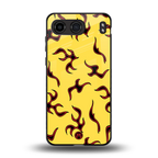 lil flames on yellow back phone cover | glass case for oneplus nord 4