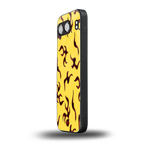 lil flames on yellow back phone cover | glass case for oneplus nord 4