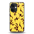 lil flames on yellow back phone cover | glass case for oneplus nord ce 3