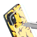 lil flames on yellow back phone cover | glass case for oneplus nord ce 3