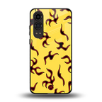 lil flames on yellow back phone cover | glass case for oneplus nord ce 4 lite