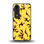 lil flames on yellow back phone cover | glass case for oneplus nord ce 4