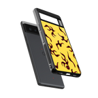 lil flames on yellow back phone cover | glass case for Google Pixel 6A