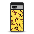 lil flames on yellow back phone cover | glass case for Google Pixel 7