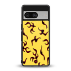lil flames on yellow back phone cover | glass case for Google Pixel 8