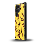 lil flames on yellow back phone cover | glass case for samsung galaxy s23 ultra