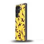 lil flames on yellow back phone cover | glass case for samsung galaxy s25 ultra