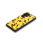 lil flames on yellow back phone cover | glass case for samsung galaxy s25 ultra