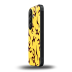 lil flames on yellow back phone cover | glass case for samsung galaxy s23 plus