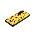 lil flames on yellow back phone cover | glass case for samsung galaxy s23 plus