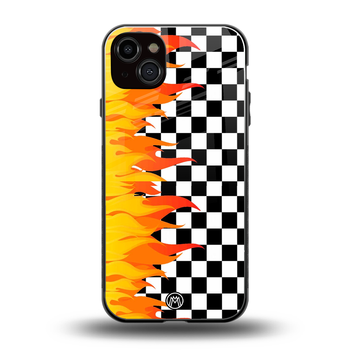 lil flames wild mode back phone cover | glass case for iphone 15 plus