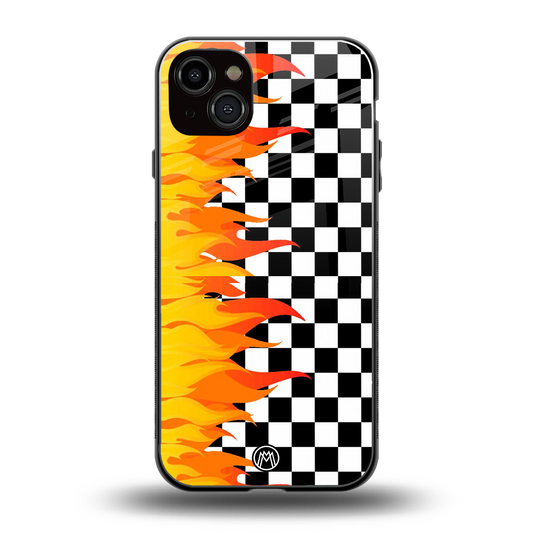 lil flames wild mode back phone cover | glass case for iphone 15 plus