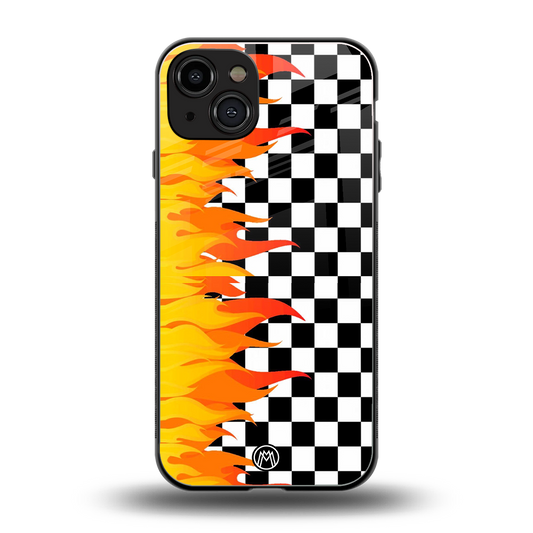 lil flames wild mode back phone cover | glass case for iphone 15