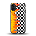 lil flames wild mode back phone cover | glass case for iphone 16 plus