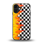 lil flames wild mode back phone cover | glass case for iphone 16 plus