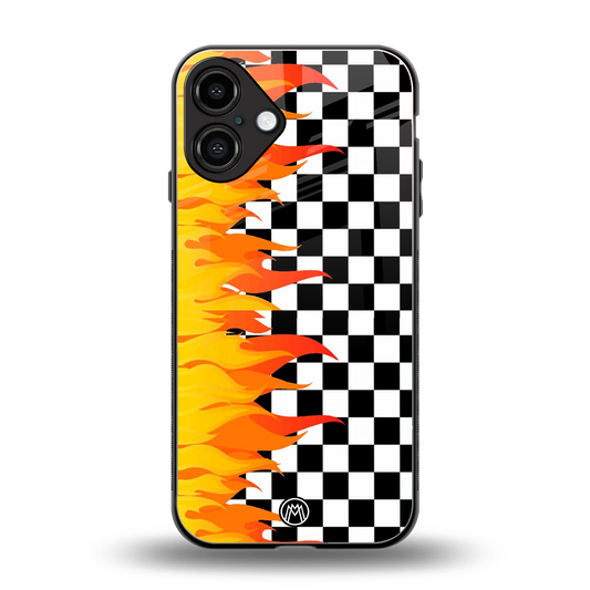 lil flames wild mode back phone cover | glass case for iphone 16 plus