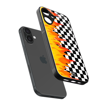 lil flames wild mode back phone cover | glass case for iphone 16 plus
