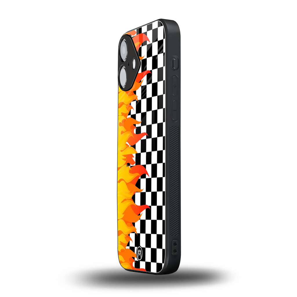 lil flames wild mode back phone cover | glass case for iphone 16 plus